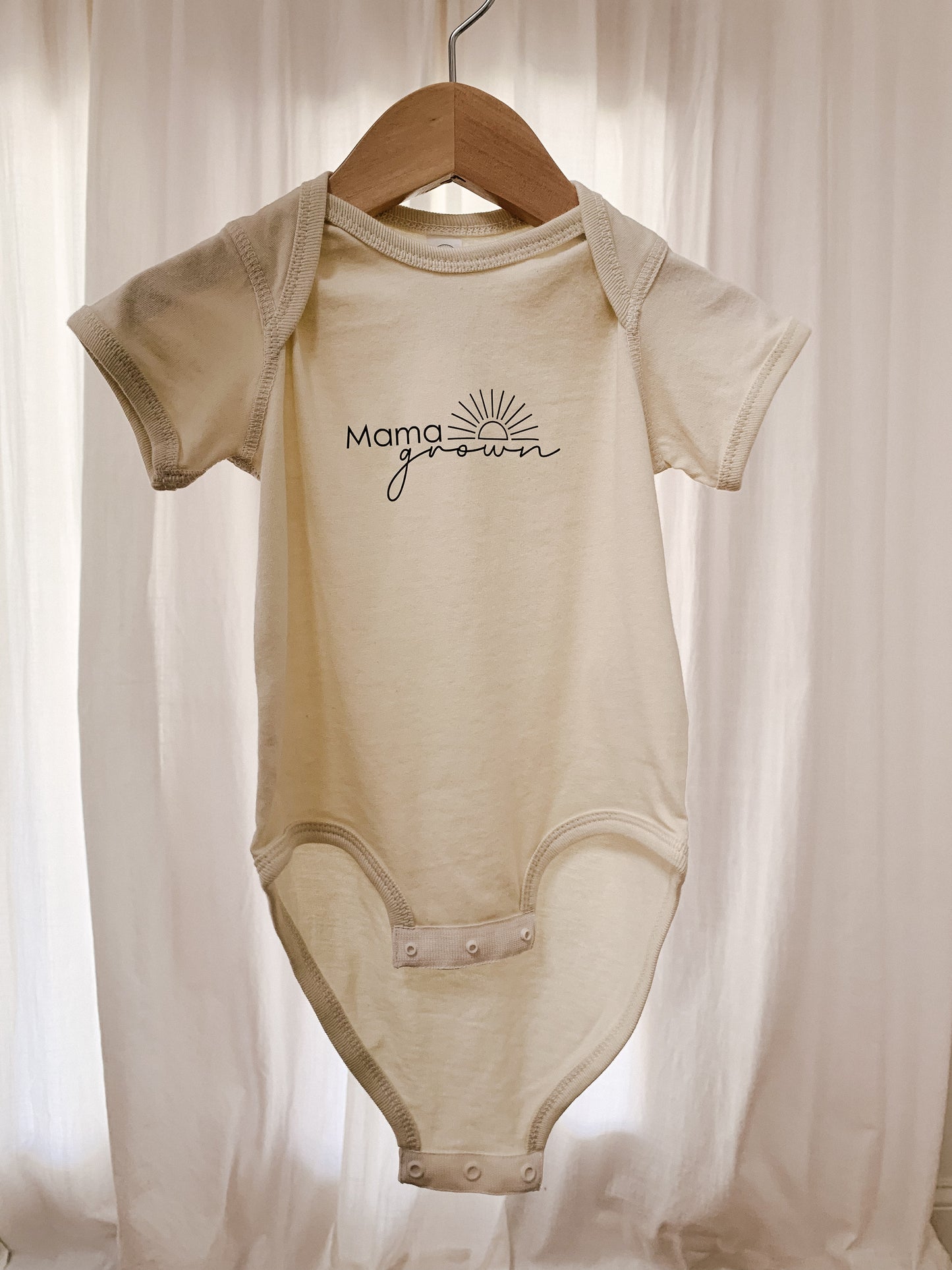 "Mama Grown" Baby Bodysuit- TAN