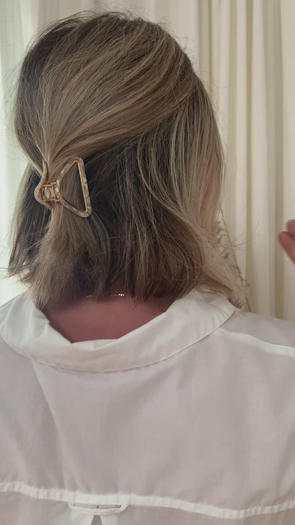 Cream Triangle Hair Clip